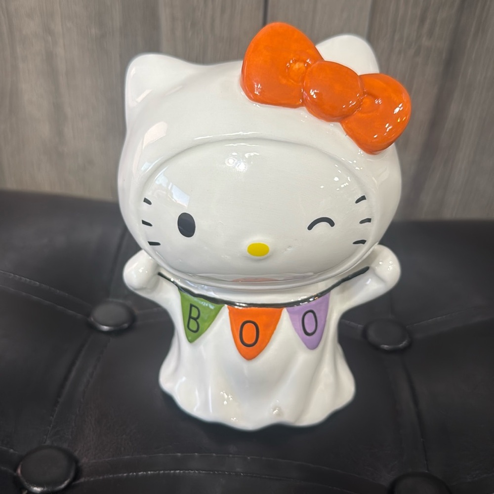 New Blue Sky Clayworks Hello Kitty Halloween Boo Ghost Ceramic Heather Goldminc
